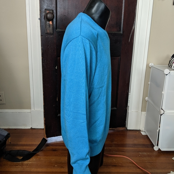 Benetti blue v-neck knit logo sweater - Picture 6 of 9